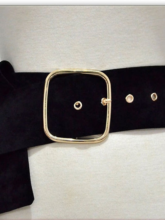 Belt Flannel Black Wine Khaki Wide Belt Street Prom Pure Color for Women