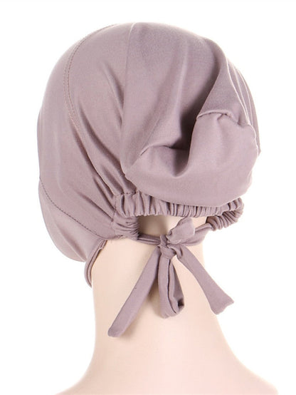 Soft Adjustable Inner Hijab Caps Muslim Stretch Tie Back Jersey Cap Islamic Underscarf Bonnet Female Headscarf Headwrap Arab Turban for Women
