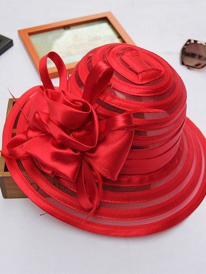 Hat Party Hat Silver Black Purple Wedding Party Outdoor Flower Solid Color Portable Sun Protection Breathable for Women