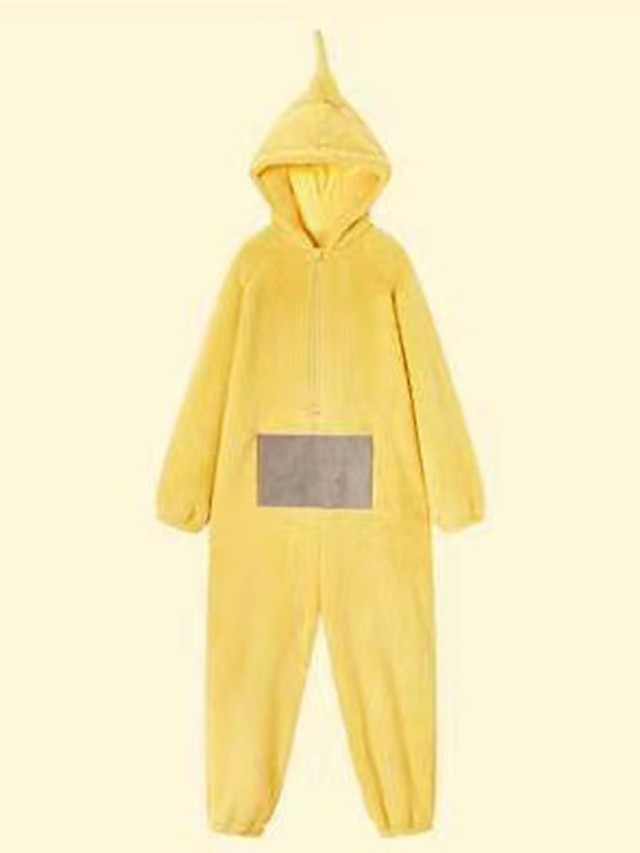 Adults' Kigurumi Pajamas Nightwear Alien Teletubbies Character Onesie Pajamas Flannel Cosplay For Men and Women Christmas Animal Sleepwear Cartoon Festival / Holiday Costumes