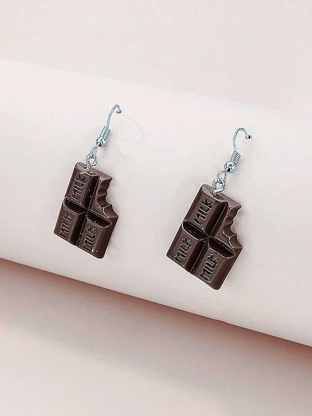 European new personality girl earrings sweet taste chocolate stud earrings for Women