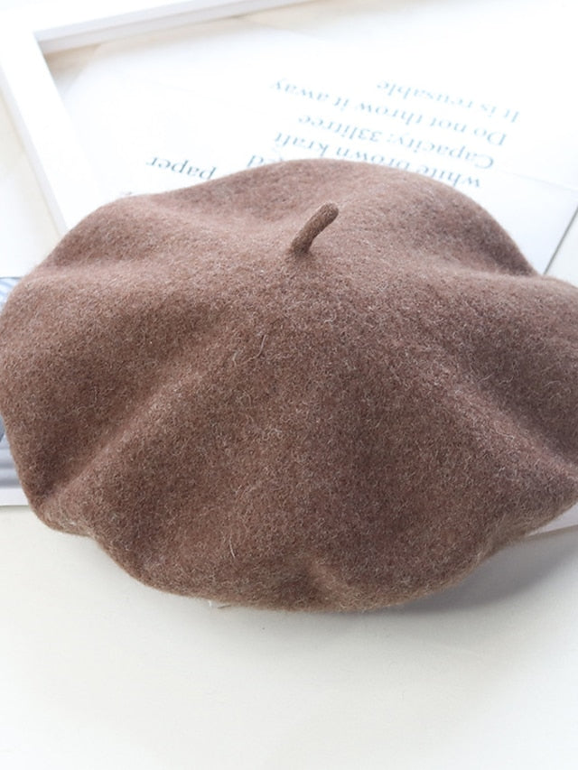 Hat Beret Hat Winter Hats Green Black Purple Outdoor Street Dailywear Knit Pure Color Comfort Warm Breathable for Women