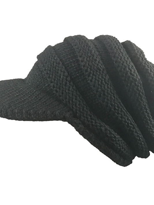 Hat Beanie / Slouchy Black Beige Coffee Outdoor Home Street Knitted Pure Color Portable Windproof Comfort for Women