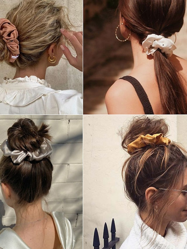 1pc Hair Ties Hair Tie For Street Holiday Festival Head Handmade Resin Fabric Rubber White Gray Yellow for Women