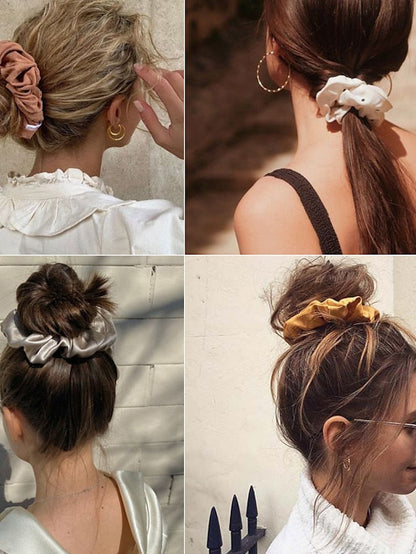 1pc Hair Ties Hair Tie For Street Holiday Festival Head Handmade Resin Fabric Rubber White Gray Yellow for Women