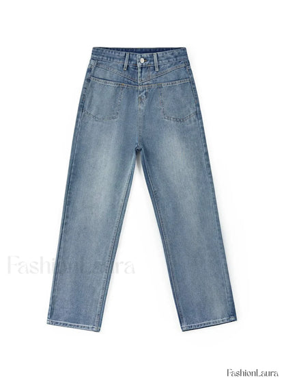 Washed Classic Denim Boyfriend Jeans