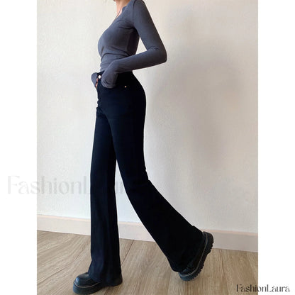 Washed High Waist Trendy Slim Flare Jeans