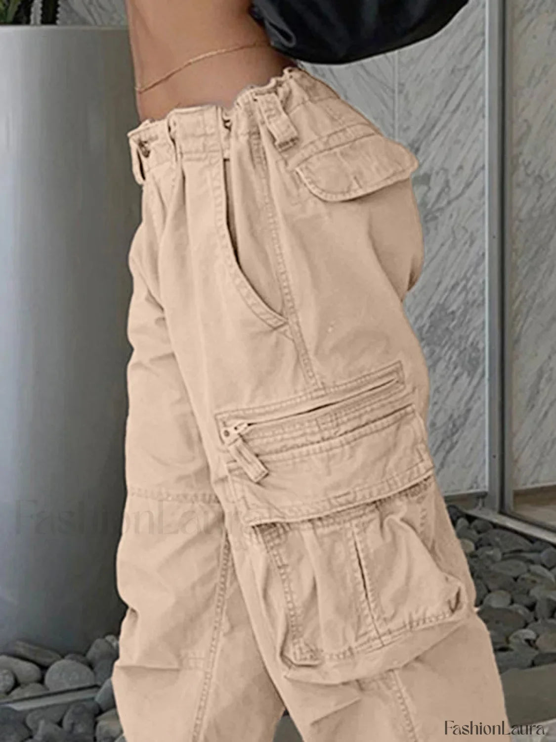 Washed Vintage Baggy Cargo Jeans