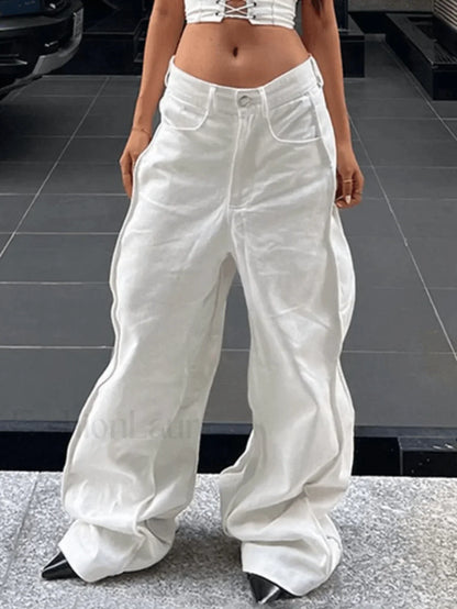 Wavy Side Relaxed Boyfriend Jeans