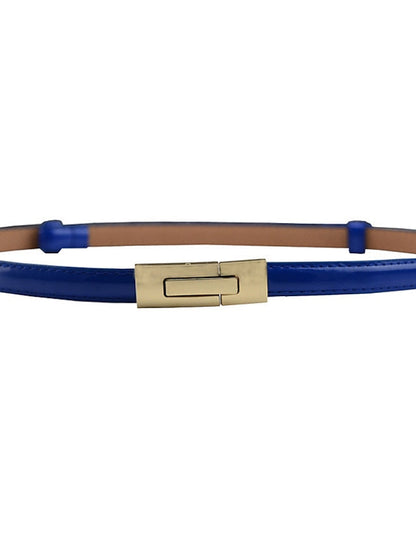 Skinny Belt Party Street Dailywear Holiday Gold Silver Belt Pure Color Blue Fall Winter Spring Summer for Women