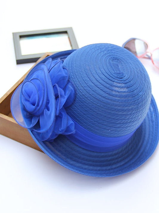 Party Hat Party Street Holiday Flower Solid Color Red Blue Hat Fall Winter Spring Summer for Women