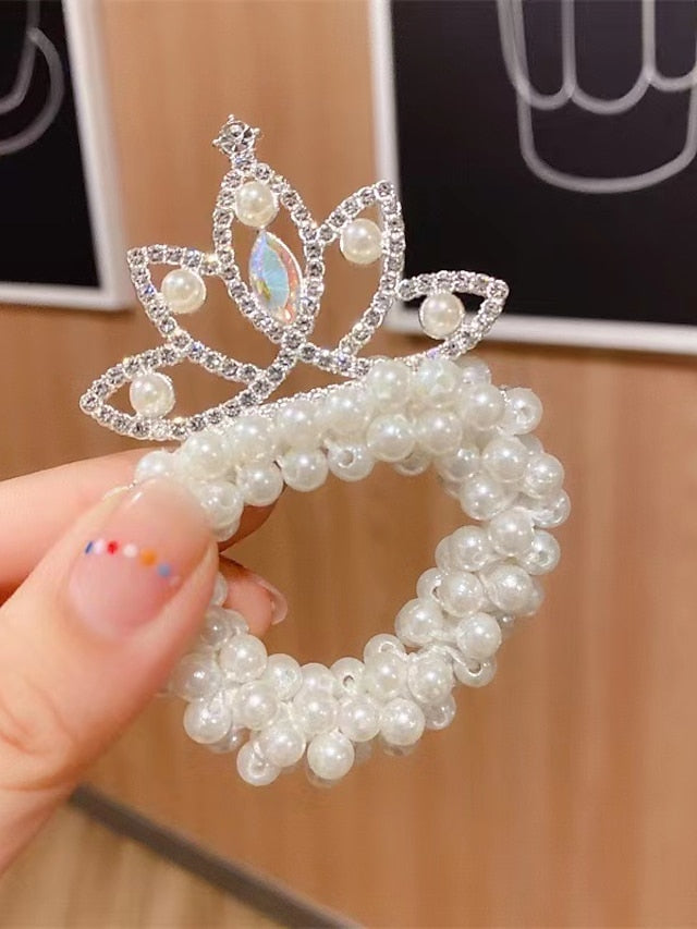 1pc Kid's Girls' Hair Ties Hair Tie For Street Daily Birthday Festival Head Handmade Imitation Pearl 1 2 3 for Women