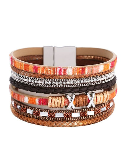 1PC Plaited Wrap Weave Statement Leather Bracelet Jewelry For  Halloween Daily Beach for Women
