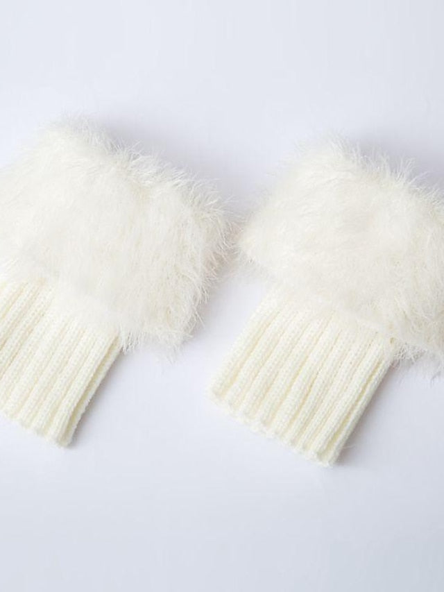 Leg Warmers Boot Cuffs Work Daily Solid Color Acrylic Fibers Basic Classic Warm 1 Pair for Women