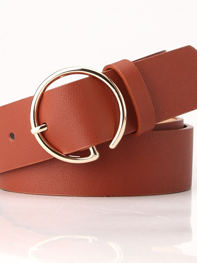 Unisex PU Buckle Belt PU Leather Prong Buckle Plain Casual Classic Party Daily Green Black Brown Navy Blue for Women