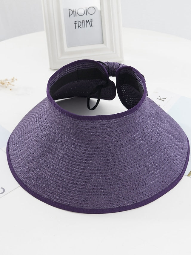 14 Colors Summer Folding Empty Top Hat Straw Hat Sun Hat Beach Hat Sunshade Sun Hat Panama Men's Straw Hat for Women