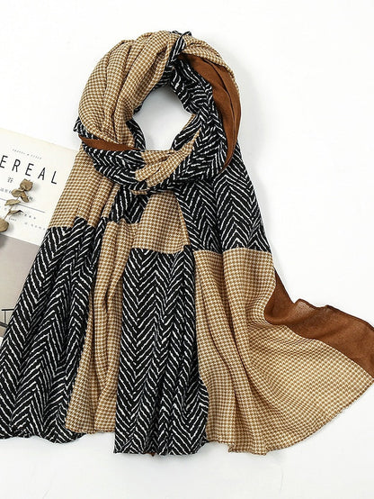 1pcs Fashion Ladies Geometric Pattern Scarf High Quality Shawls and Wraps Printed Women Hijab Scarf Long Soft Bandana for Women