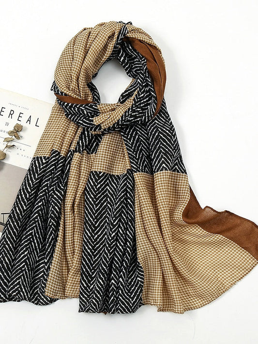 1pcs Fashion Ladies Geometric Pattern Scarf High Quality Shawls and Wraps Printed Women Hijab Scarf Long Soft Bandana for Women