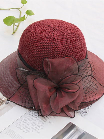Hat Bucket Hat Sun Hat Pink Wine Khaki Party Outdoor Dailywear Floral Floral Portable Windproof Comfort for Women