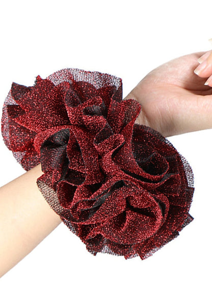 Bling Scrunchies Giant Large Intestine Big Hair Ties Elastic Rubber Bands Glitter Ponytail Holder Hijab Volumizing Scrunchies for Women