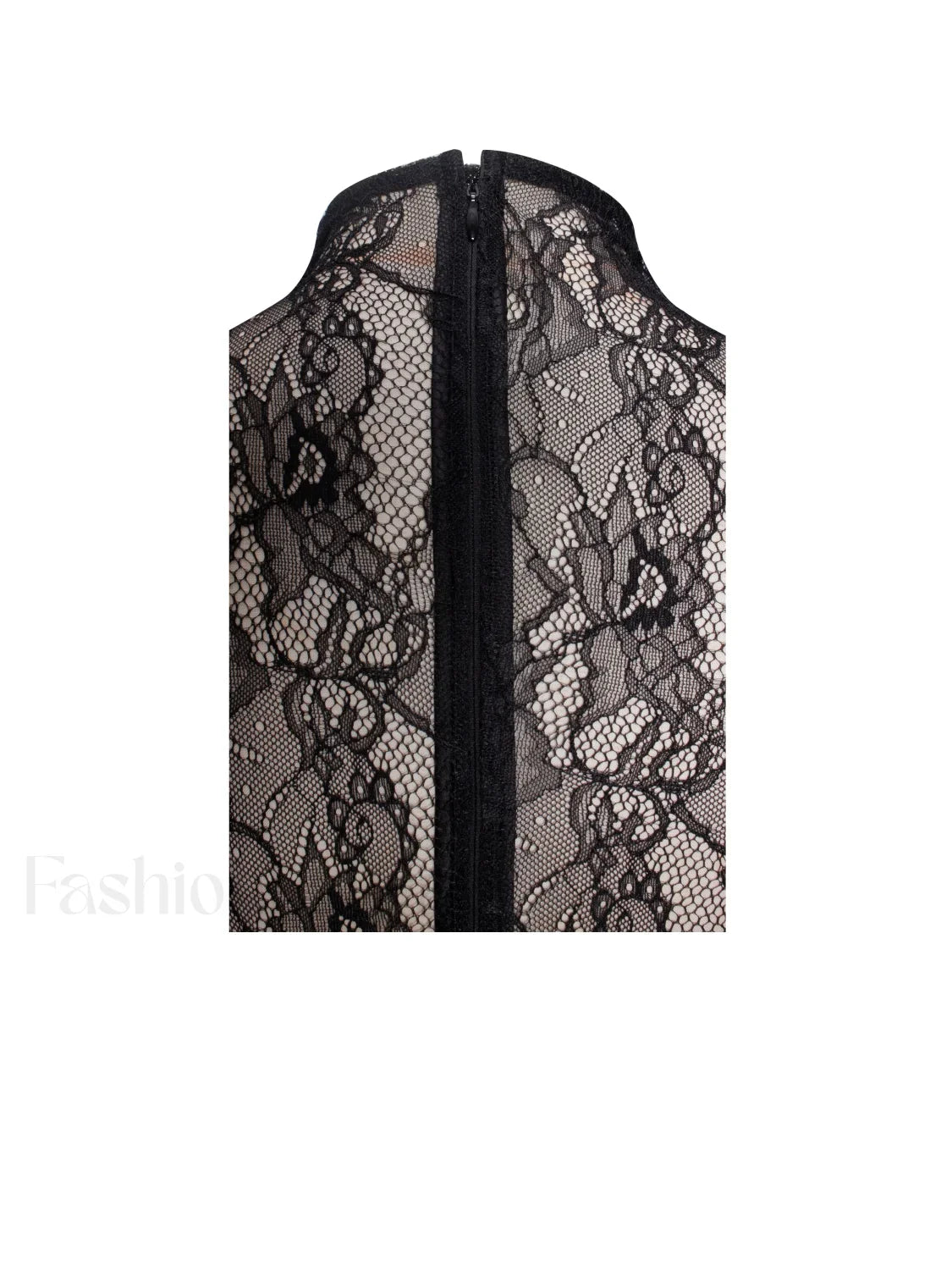 Weslyn Black Satin Charming Lace High Slit Dress