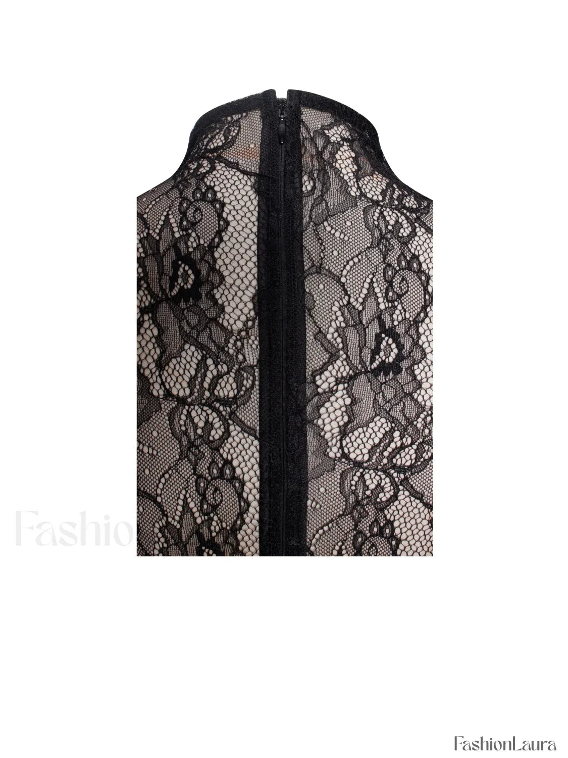Weslyn Black Satin Charming Lace High Slit Dress