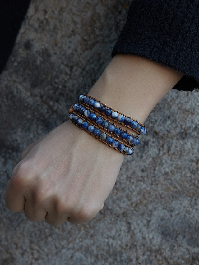 1 PC Multi-layer woven bracelet Vintage Theme Fashion Luxury Imitation Stone Bracelet for Women