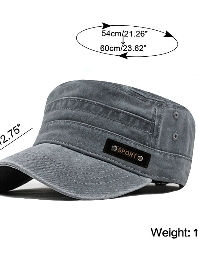 Four Seasons Casual Washed Cotton Flat Top Hat Unique Design Vintage Adjustable Fisher Caps Men Women Cap for Women