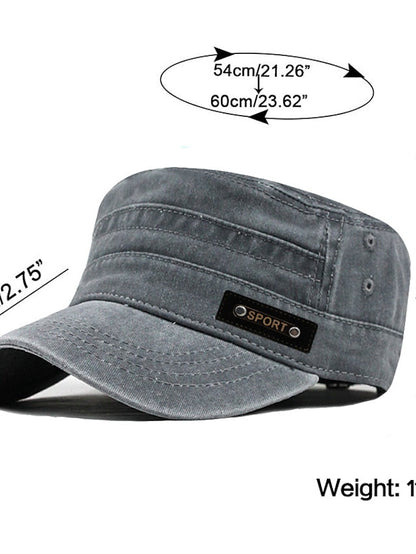 Four Seasons Casual Washed Cotton Flat Top Hat Unique Design Vintage Adjustable Fisher Caps Men Women Cap for Women