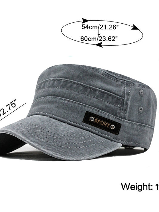 Four Seasons Casual Washed Cotton Flat Top Hat Unique Design Vintage Adjustable Fisher Caps Men Women Cap for Women