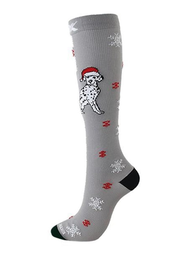 Unisex Knee High Socks Christmas Gift Cycling / Bike Multi Color Spandex Nylon Sporty Casual Classic Warm Cute Sports 1 Pair for Women