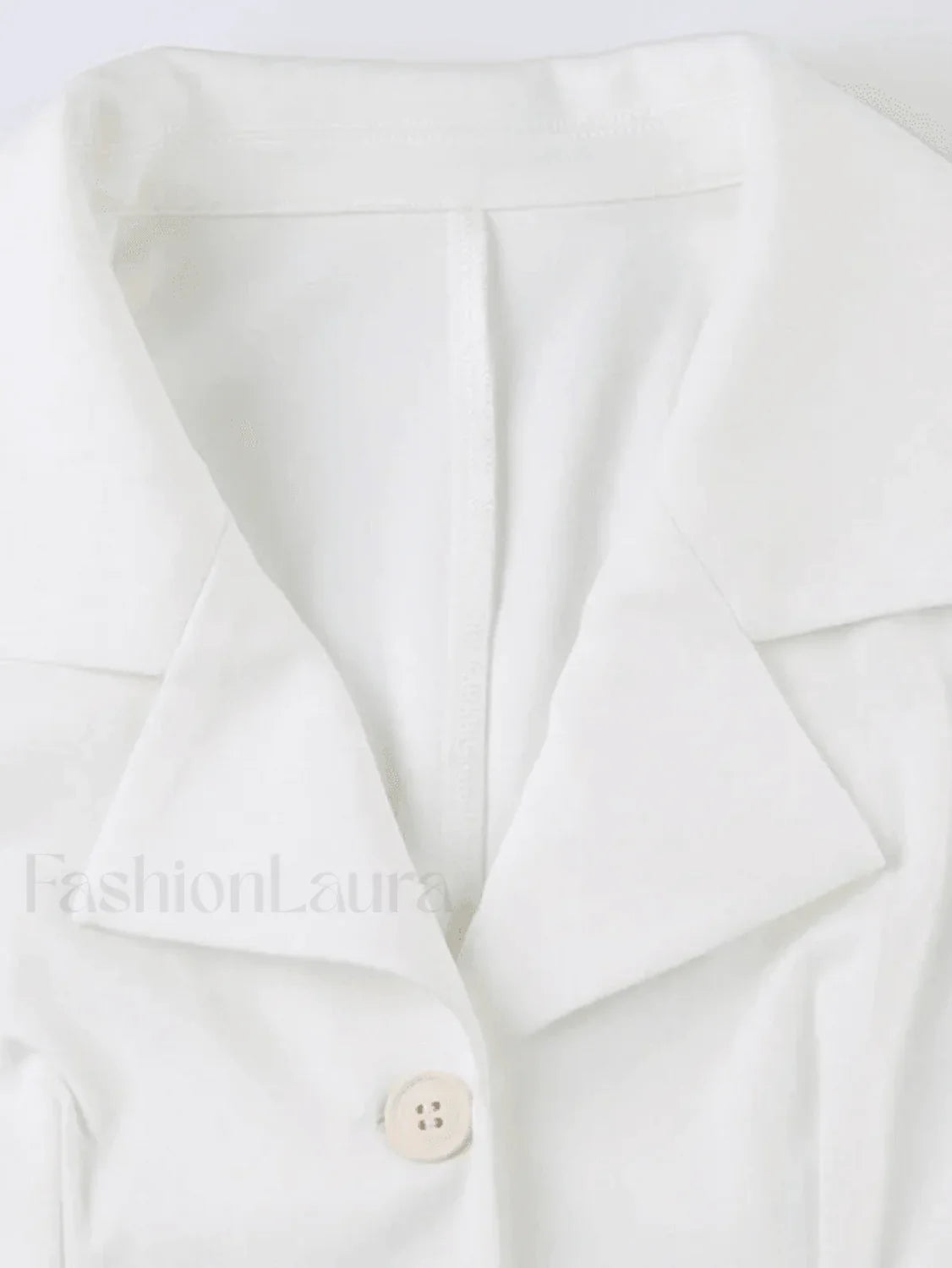 White Sleeveless Button Front Blouse