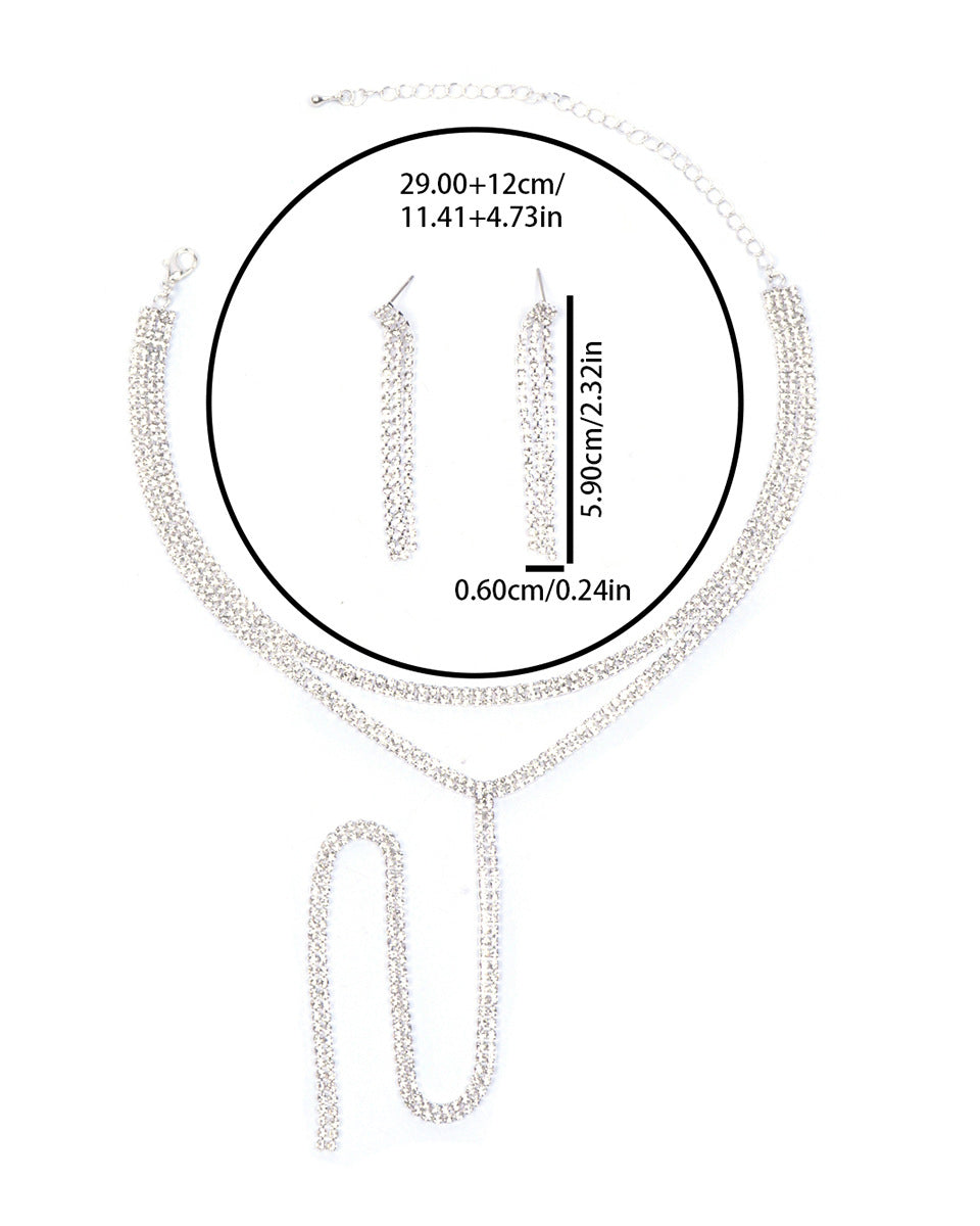 Water Drop Necklace Evening Accessory Two-Piece Set