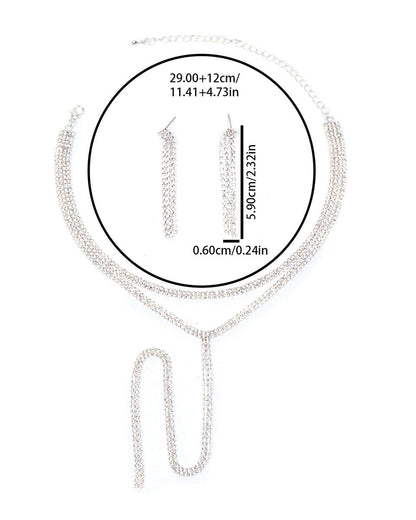 Water Drop Necklace Evening Accessory Two-Piece Set