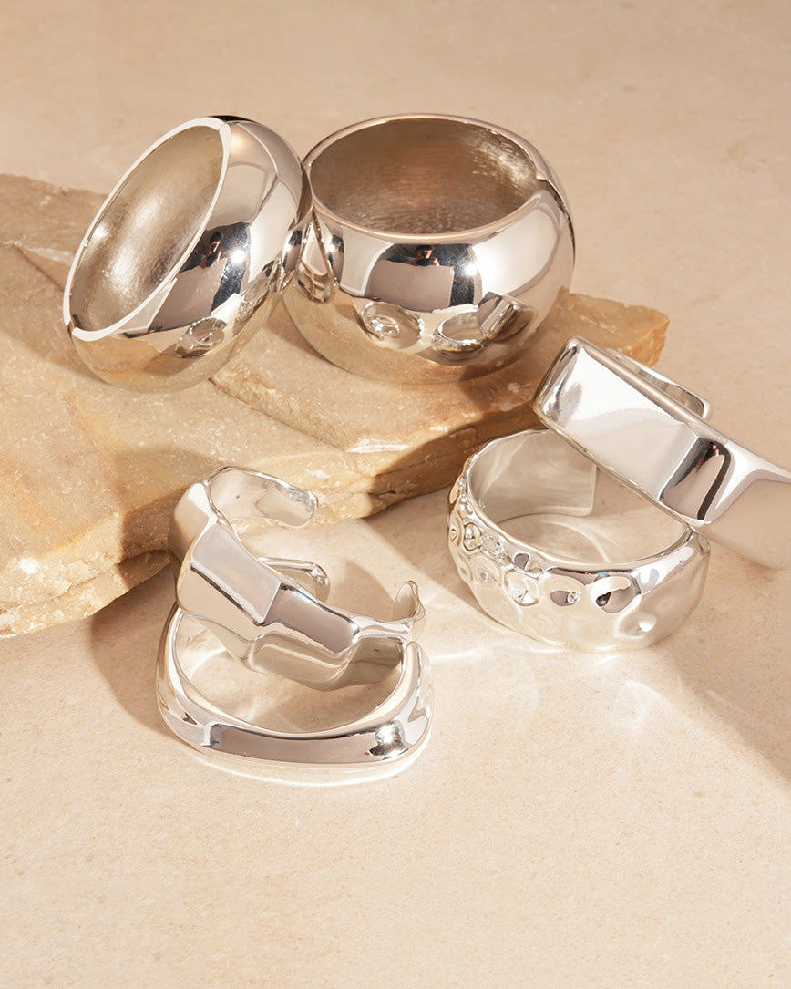 Wide Metal Geometric Bracelet