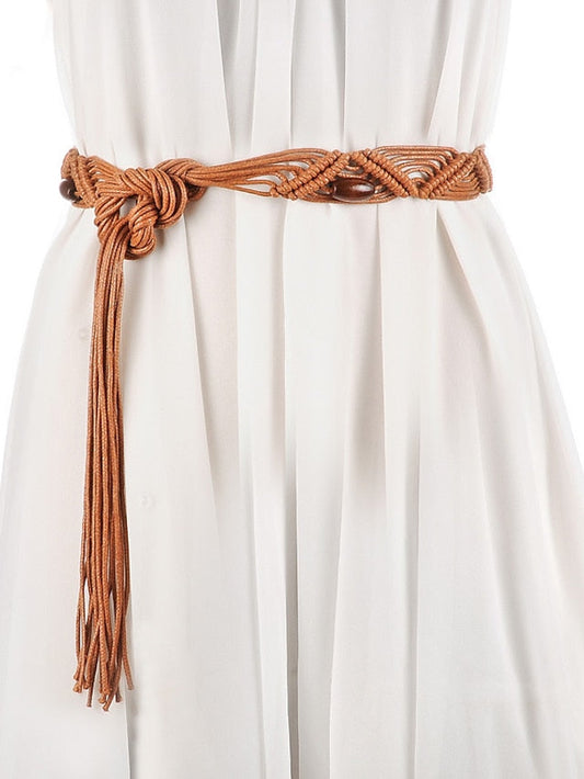 Belt Straw White Brown Chain Outdoor Street Daily Holiday Pure Color / Spring / Summer / Fall / Winter for Women