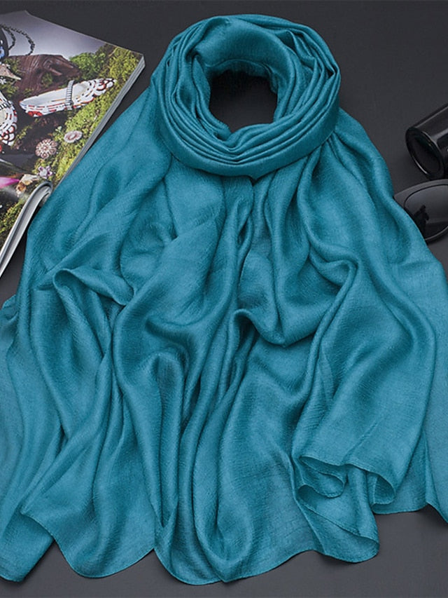 1 PC New Solid Color Scarf Long Style Thin Shawl Spring Summer Scarf Women Beautiful Scarves for Women