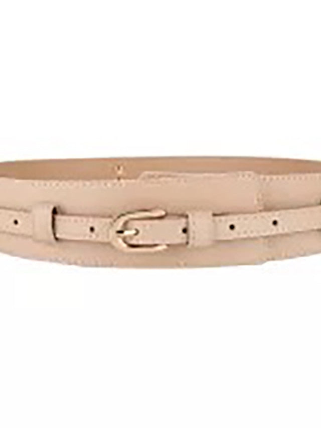 Wide Belt Party Wedding Street Daily Coffee White Belt Solid Color Red Fall Winter Spring Summer for Women