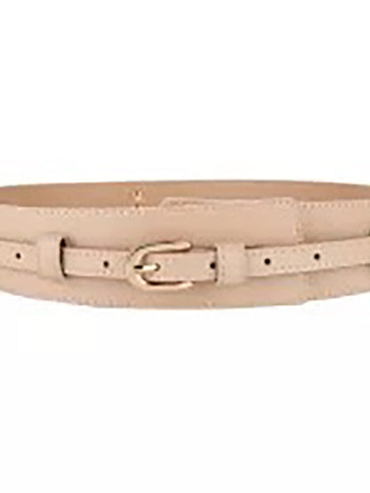 Wide Belt Party Wedding Street Daily Coffee White Belt Solid Color Red Fall Winter Spring Summer for Women