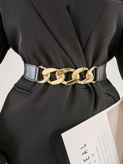 Corset Belt Nylon Metal Chain Steel Buckle Geometric Formal Party Daily Silver Gold for Women