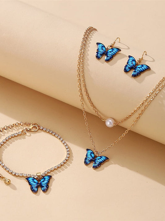 necklace Fashion Outdoor Butterfly Jewelry Sets for Women