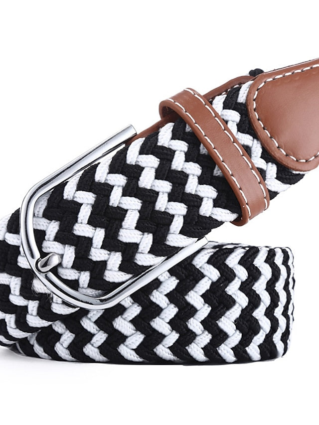 Belt Canvas leather Black And White Blue and White Blue white red Black rice coffee Black Waist Belt Street Casual Color Block / Spring / Summer / Winter for Women