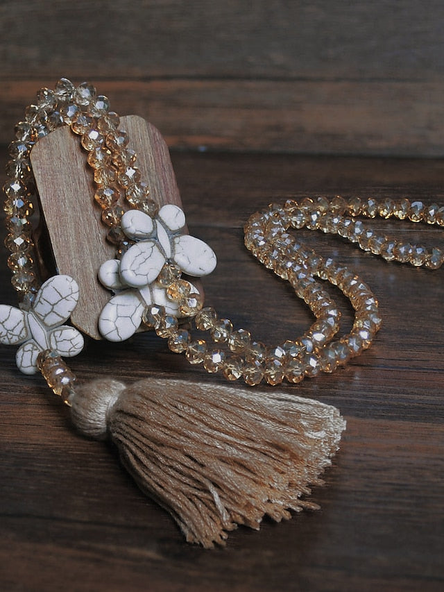 1pc Pendant Necklace Necklace For Street Festival Cord Stone Long Butterfly / Long Necklace / Bead Necklace for Women