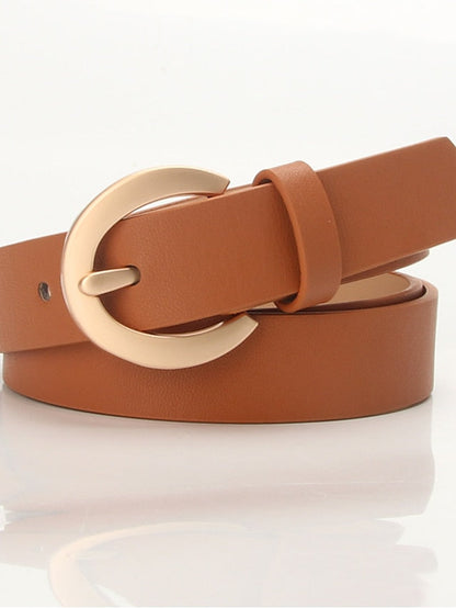 Unisex PU Buckle Belt PU Leather Prong Buckle D-ring Casual Classic Gift Daily White Black Orange Brown for Women