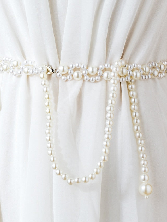 Belt Baroque Pearls Silver Chain Outdoor Carnival Pure Color / Spring / Summer / Fall / Winter / White for Women