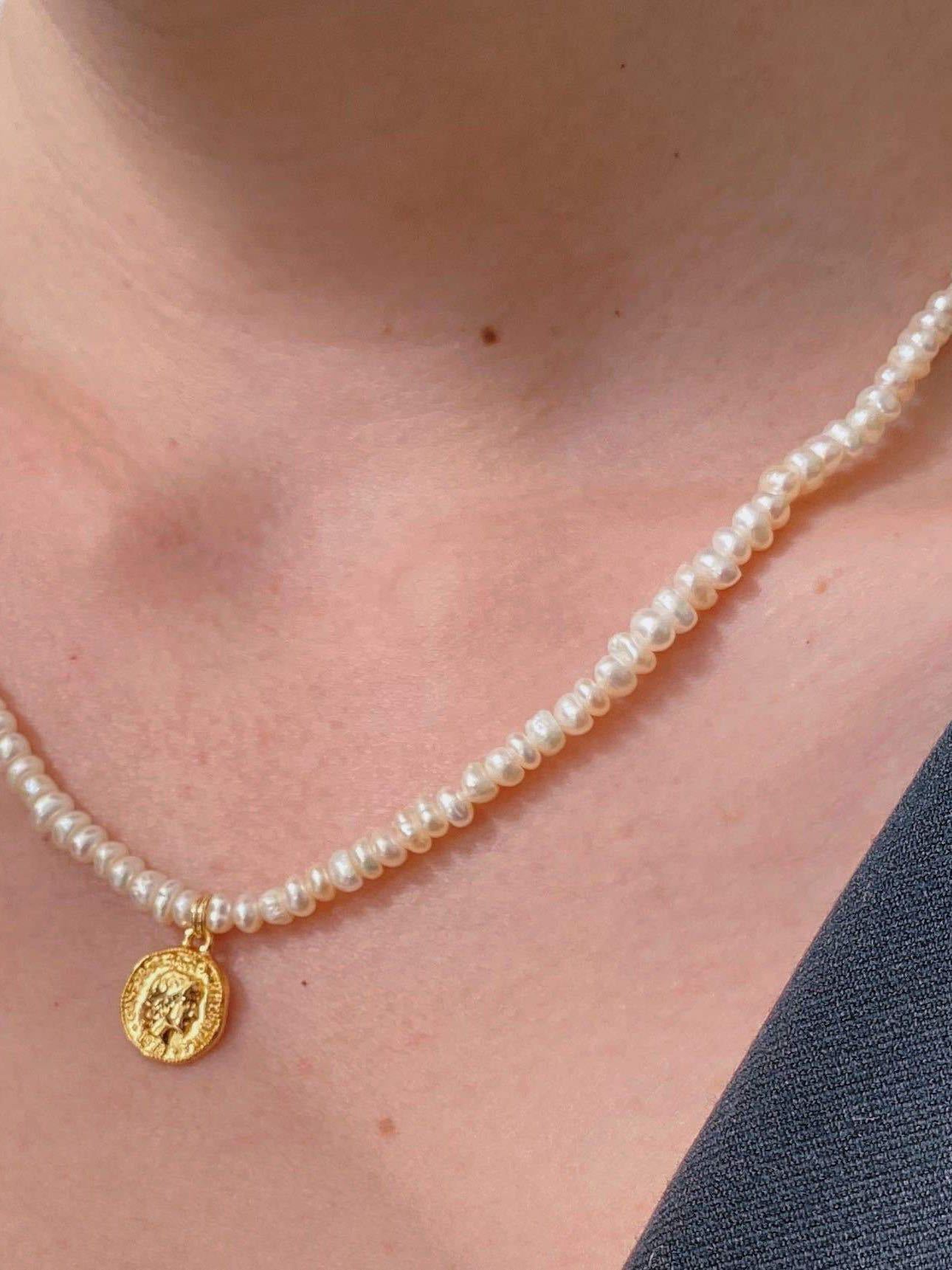Elegant Coin Pearl Necklace for Women