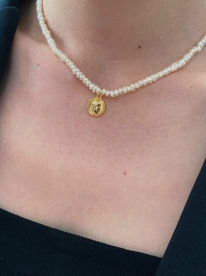 Elegant Coin Pearl Necklace for Women