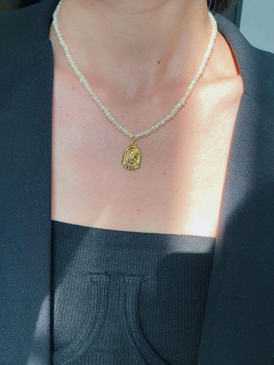 Elegant Coin Pearl Necklace for Women