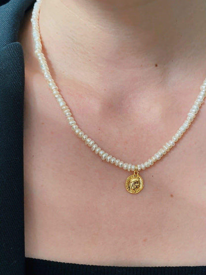 Elegant Coin Pearl Necklace for Women
