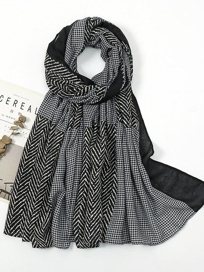 1pcs Fashion Ladies Geometric Pattern Scarf High Quality Shawls and Wraps Printed Women Hijab Scarf Long Soft Bandana for Women